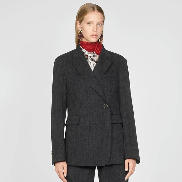 NWOT Zara limited edition wool blazer M charcoal black jacket - Picture 1 of 8